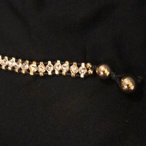 Black and crystal cord bracelet